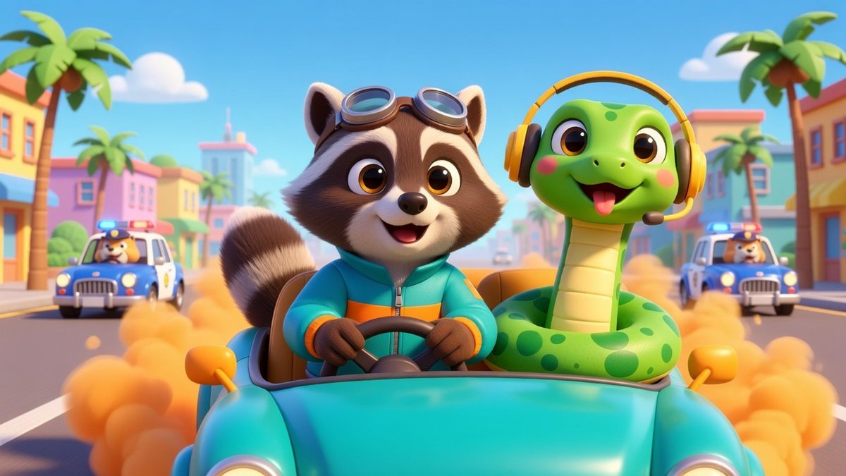 Noodle Getaway — Cartoon heist city driving