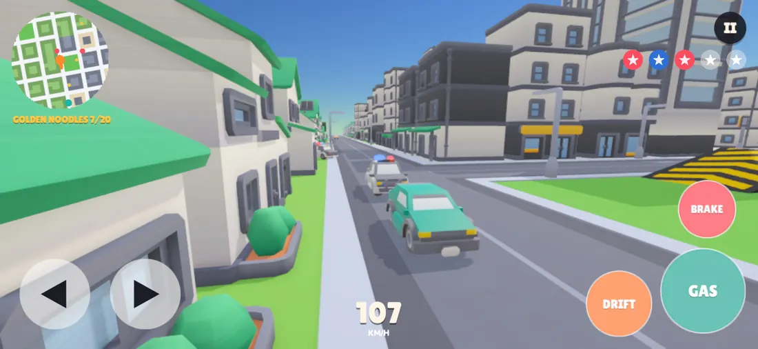 Driving downtown with two cops behind